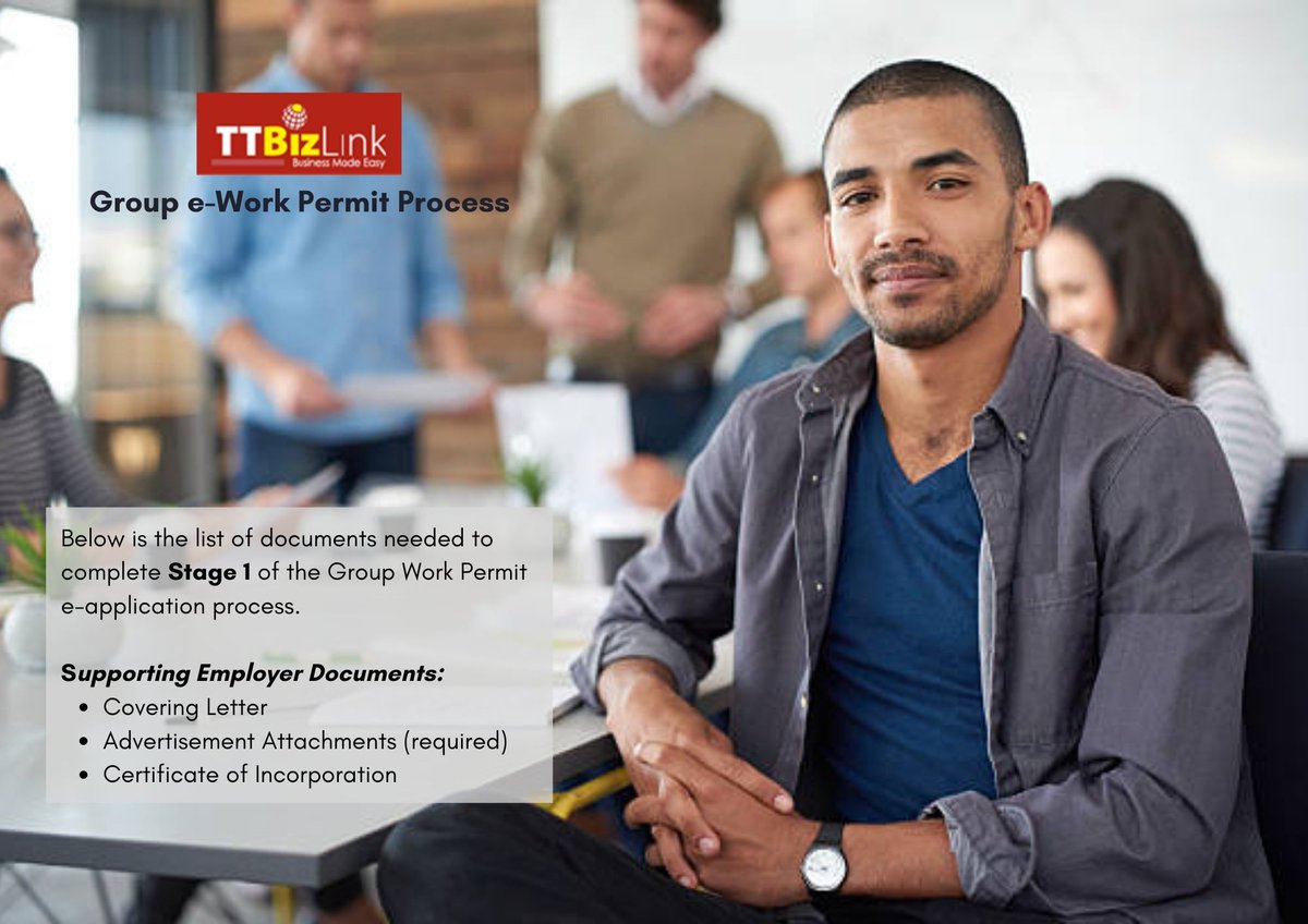 TTBizLink's tweet photo. #DidYouKnow: What are the requirements for submitting a group work permit application?  Simply take a moment and browse the graphics below to “be in the know”. #workpermit #onlineapplication #customerservice https://t.co/F64rSkYJKP