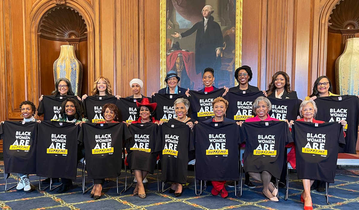 Women of the @TheBlackCaucus support the confirmation of Judge Ketanji Brown Jackson! 👏🏾 🏛 #ConfirmJudgeJackson #confirmKBJ