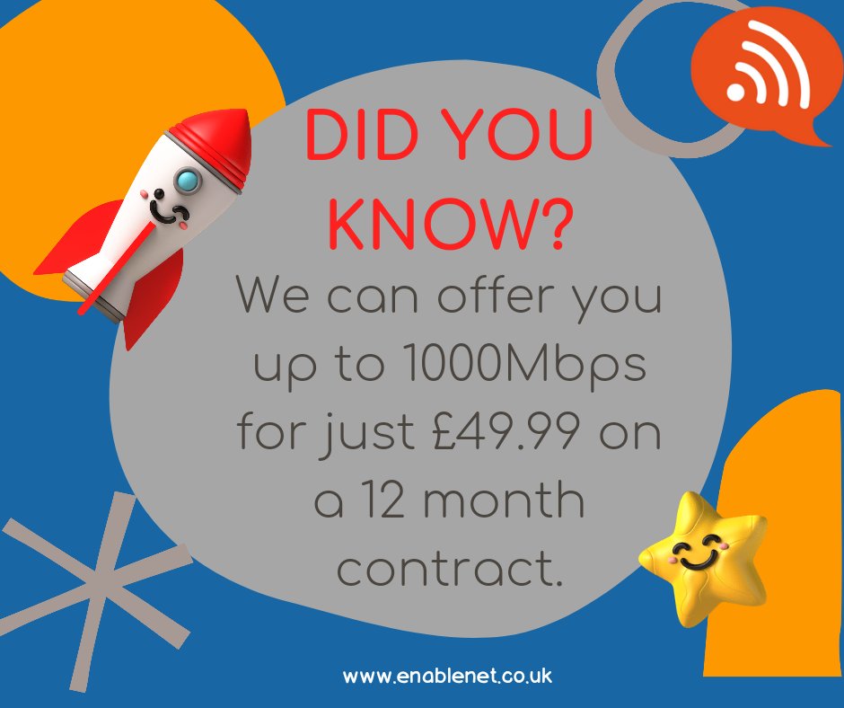 RobFlannigan's tweet photo. We shout alot about how @EnableNetLtd are a #notforprofit  and donate back into the #community.

But did you know that we are a #uk wide #internetprovider that can offer you blistering #highspeedinternet.

So, it's a #winwin for you.

High speed Internet ✅️
Giving back ✅️ https://t.co/IQfbc8tZit