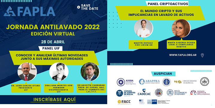 MAVSAOficial's tweet photo. 📢 #PrevenciónDeLavadoDeActivos
Auspiciamos la Jornada Antilavado 2022 de #FAPLA
💻 Edición virtual con paneles UIF y Criptoactivos
🗓️ 28/5
⌚️ 9.30 a 12.30h
📲 Más info 👉 https://t.co/Zb9E8inhPB
Organiza @Fapla_ok https://t.co/juibWSbV3N