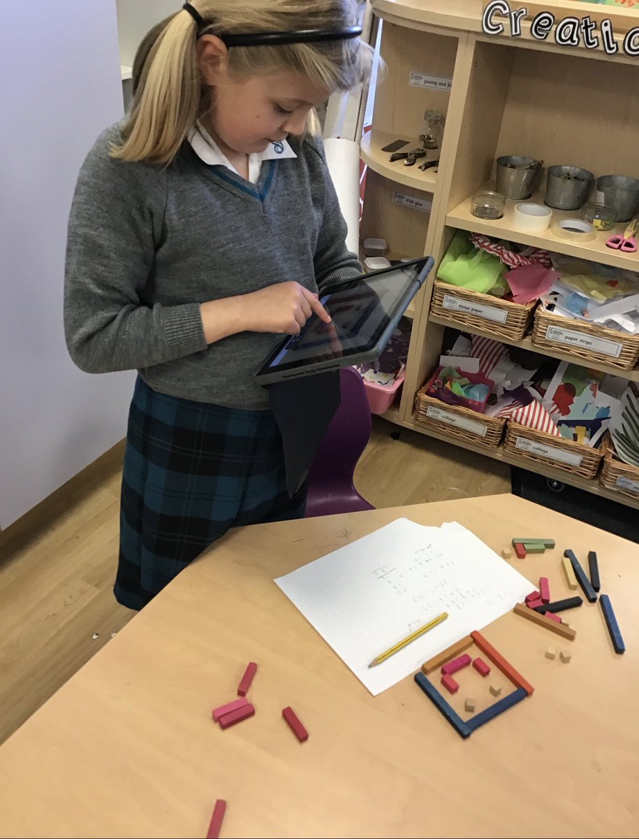 Having discovered our @CuisenaireCo set tucked away in a cupboard @NewcastleHigh Junior School, Mrs Gingles had a great time sharing them with Year 3 Bright Sparks Maths Club! The girls loved making pictures and totalling the ‘value’ of their creation. #cuisenaire