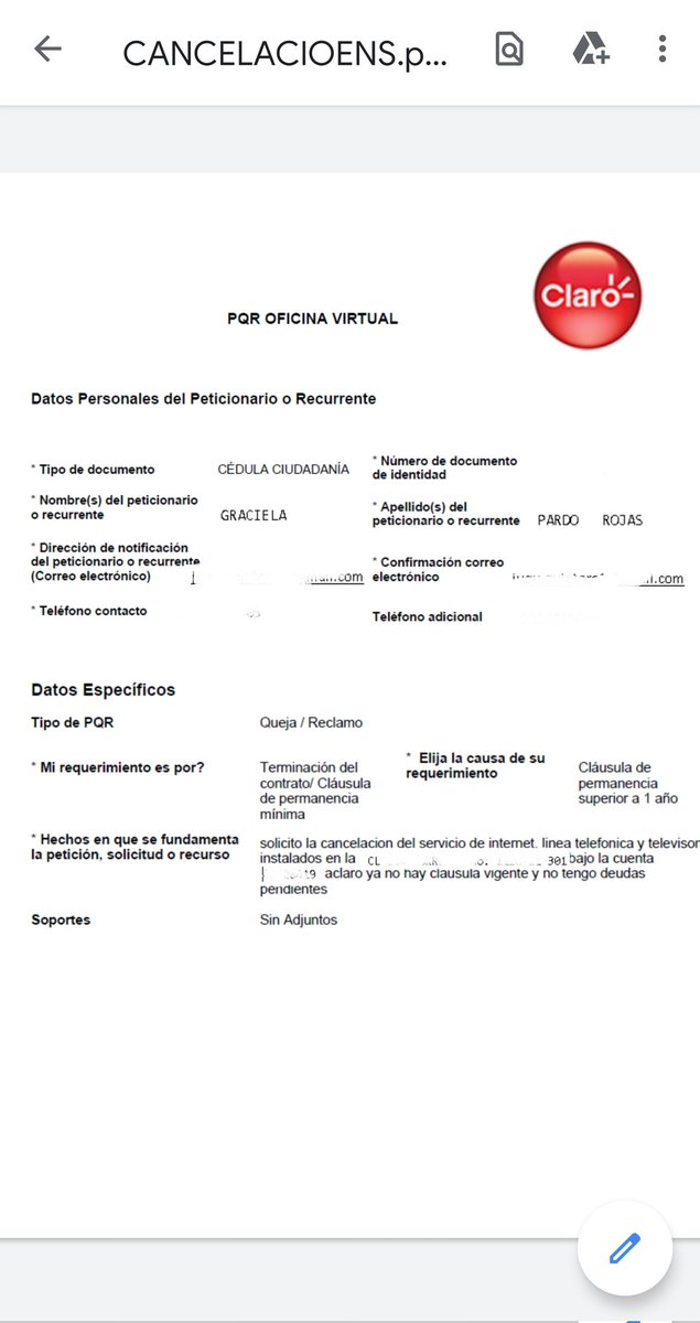 JohnJairoQuip's tweet photo. Mucho cuidado a todos los que quieren cambiarse a @MovistarCo, envían documentos falsos, acosan y en el caso de mis padres les prometieron que si se cambiaban ellos gestionarán la cancelación con @ClaroColombia y envían un pdf, ahora nos enteramos que nunca se hizo el tramite. https://t.co/mk7n9Utotm