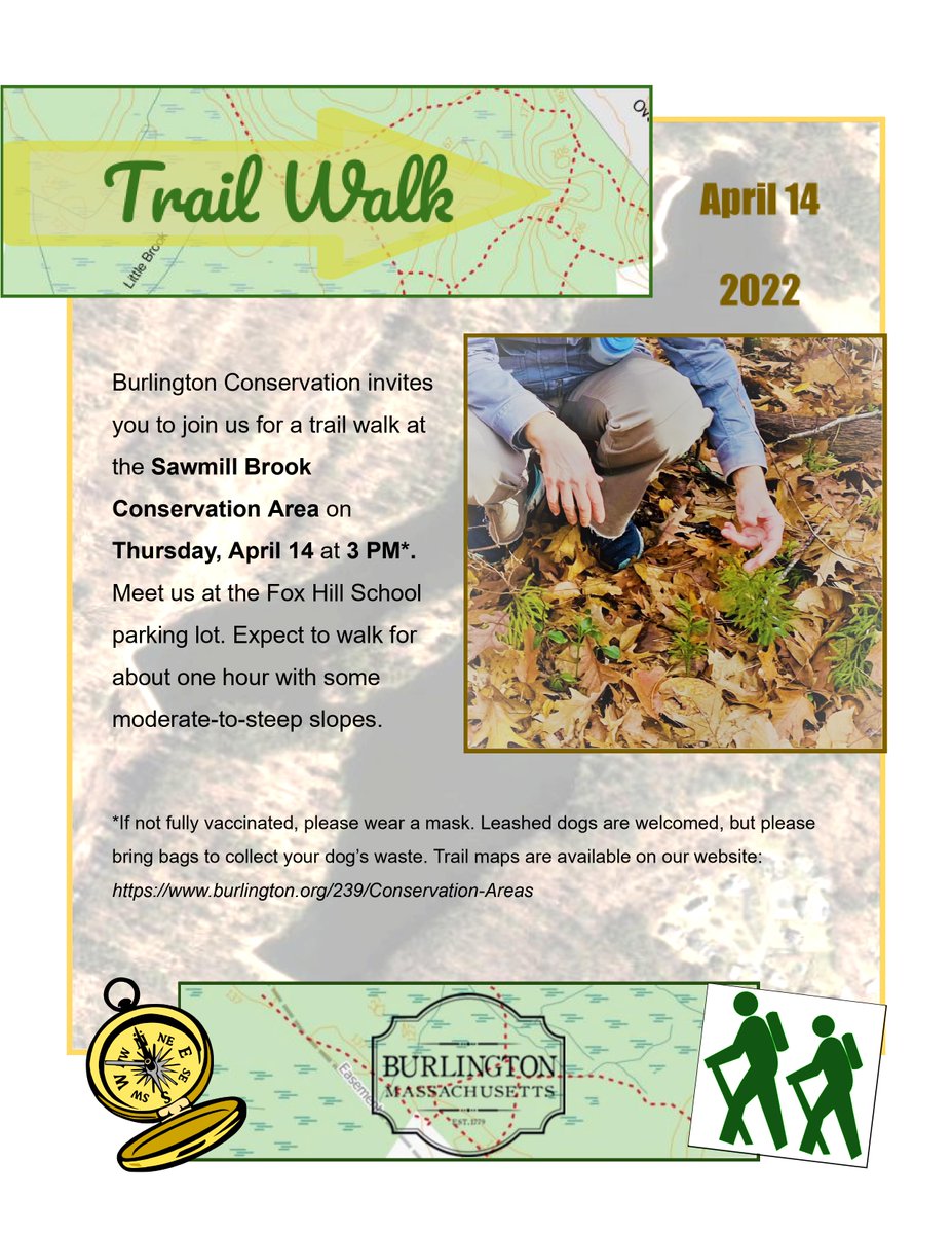 Explore Sawmill Brook Conservation Area with Conservation's Gail &amp; Rob on Thursday, April 14 at 3 PM. #burlingtonmaconservation