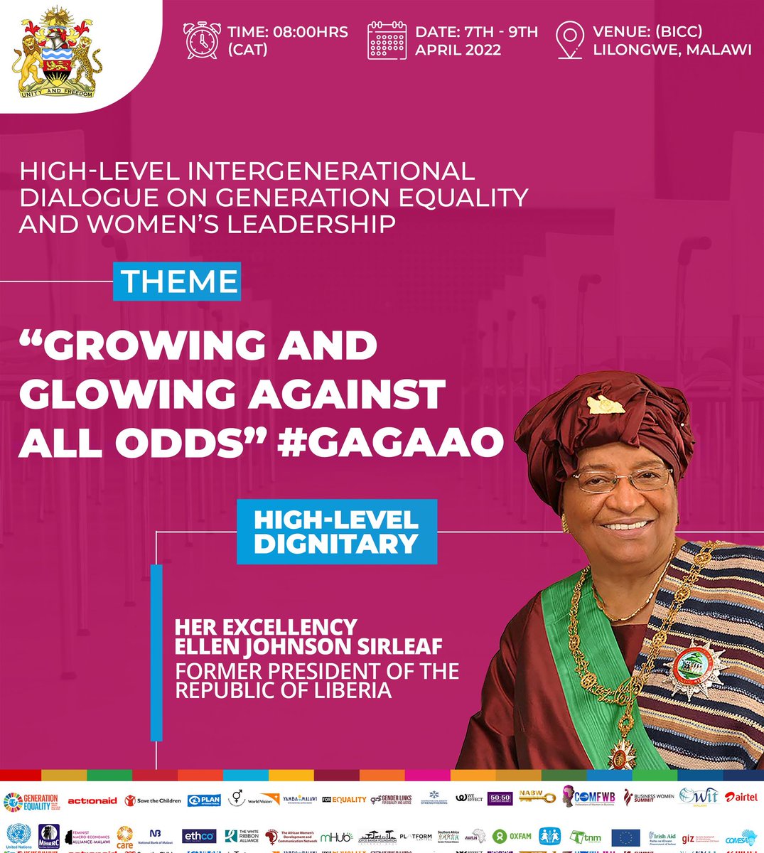 IDGGenEquality's tweet photo. #HourstoGo
We are excited to welcome the High Level Delegates joining the first-ever Intergenerational Dialogue on Generation Equality & Womenβs Leadership.
Welcome To The Warm Heart of Africa, Your Excellencies.
#generationequality
#GAGAAO https://t.co/yvv3uL4TXf