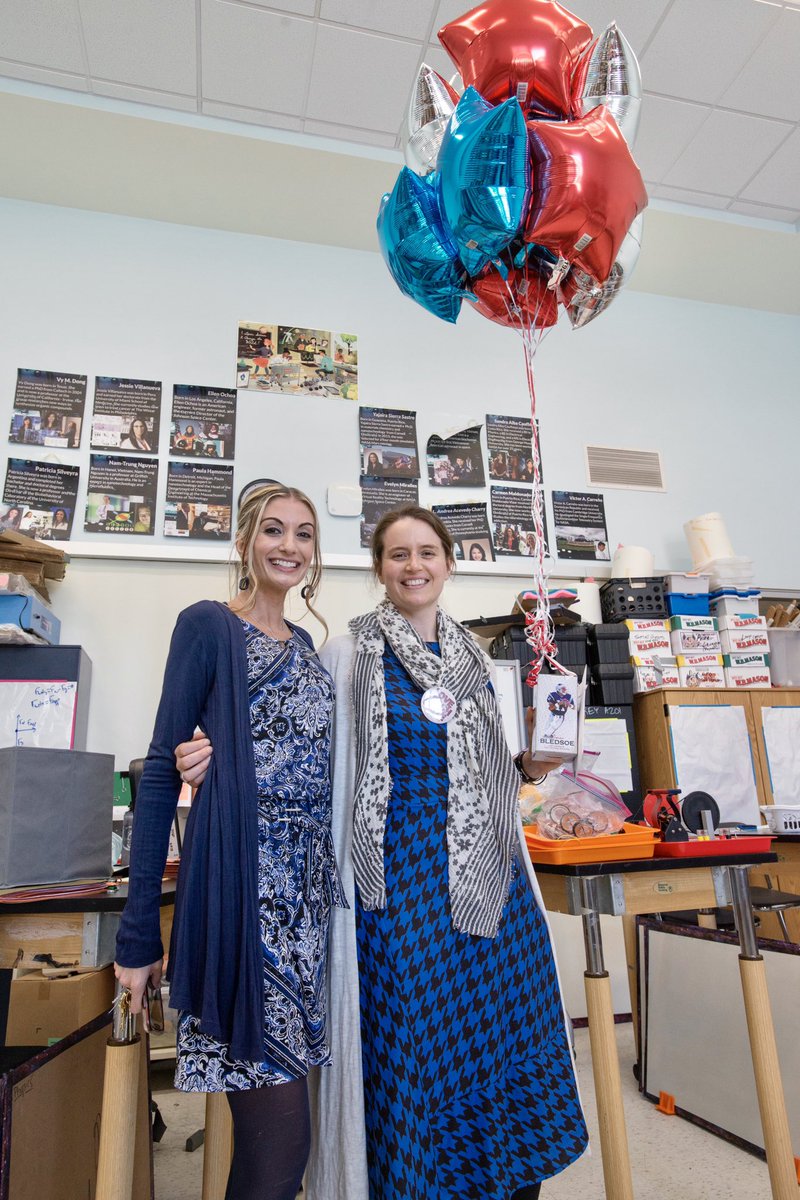 Congratulations to <a href="/we_are_ALA/">We Are ALA!</a>’s Shannon Morey, who got a surprise visit yesterday <a href="/Lawrence_LHS/">Lawrence HS Campus</a> to announce that she’s a finalist for Massachusetts STEM Teacher of the Year, presented by the Patriots Foundation and <a href="/TheHall/">The Hall presented by RTX</a>!!!