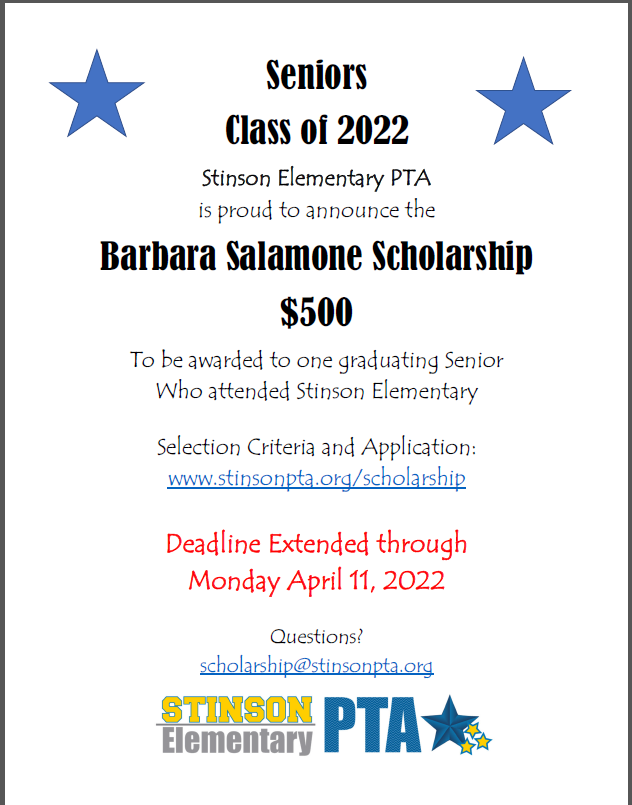 The Scholarship deadline has been extended...
Read all the details below and get your application in today!