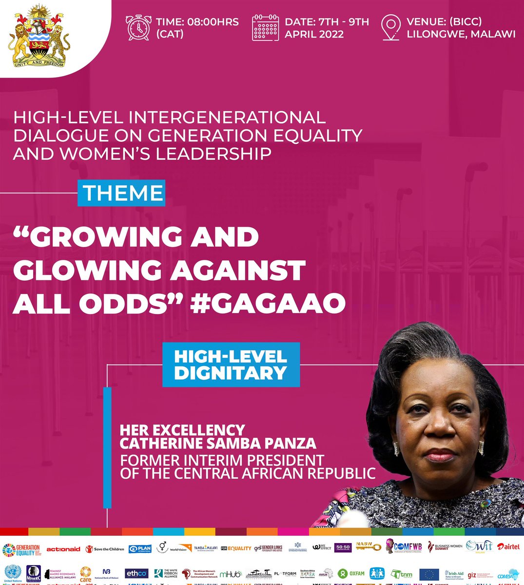 IDGGenEquality's tweet photo. #HourstoGo
We are excited to welcome the High Level Delegates joining the first-ever Intergenerational Dialogue on Generation Equality & Womenβs Leadership.
Welcome To The Warm Heart of Africa, Your Excellencies.
#generationequality
#GAGAAO https://t.co/yvv3uL4TXf
