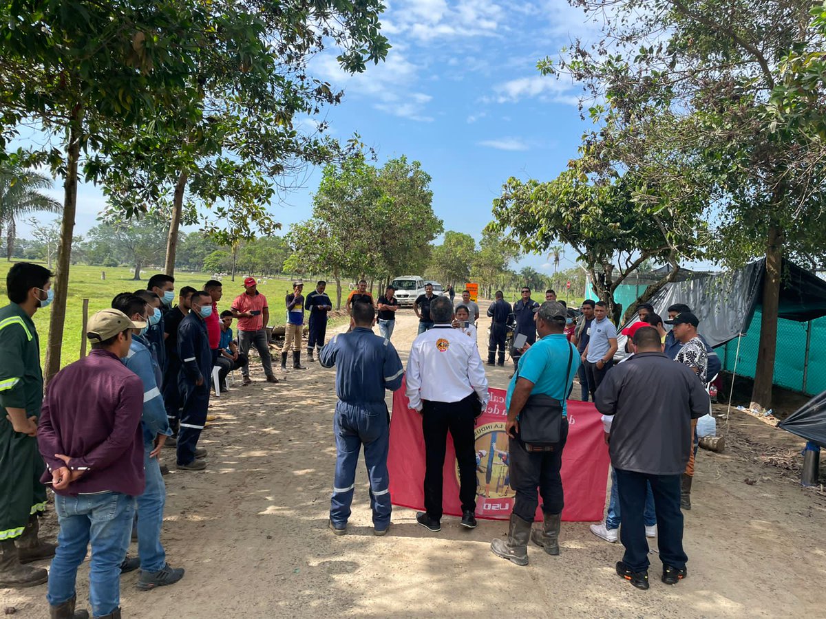 En los campos de trabajo y con el acompañamiento de la <a href="/usofrenteobrero/">USO Colombia</a> seguimos firmes reclamando una respuesta de <a href="/SierraColEnergy/">SierraCol Energy</a>  a nuestro pliego de peticiones. #ConvencioncolectivaYA