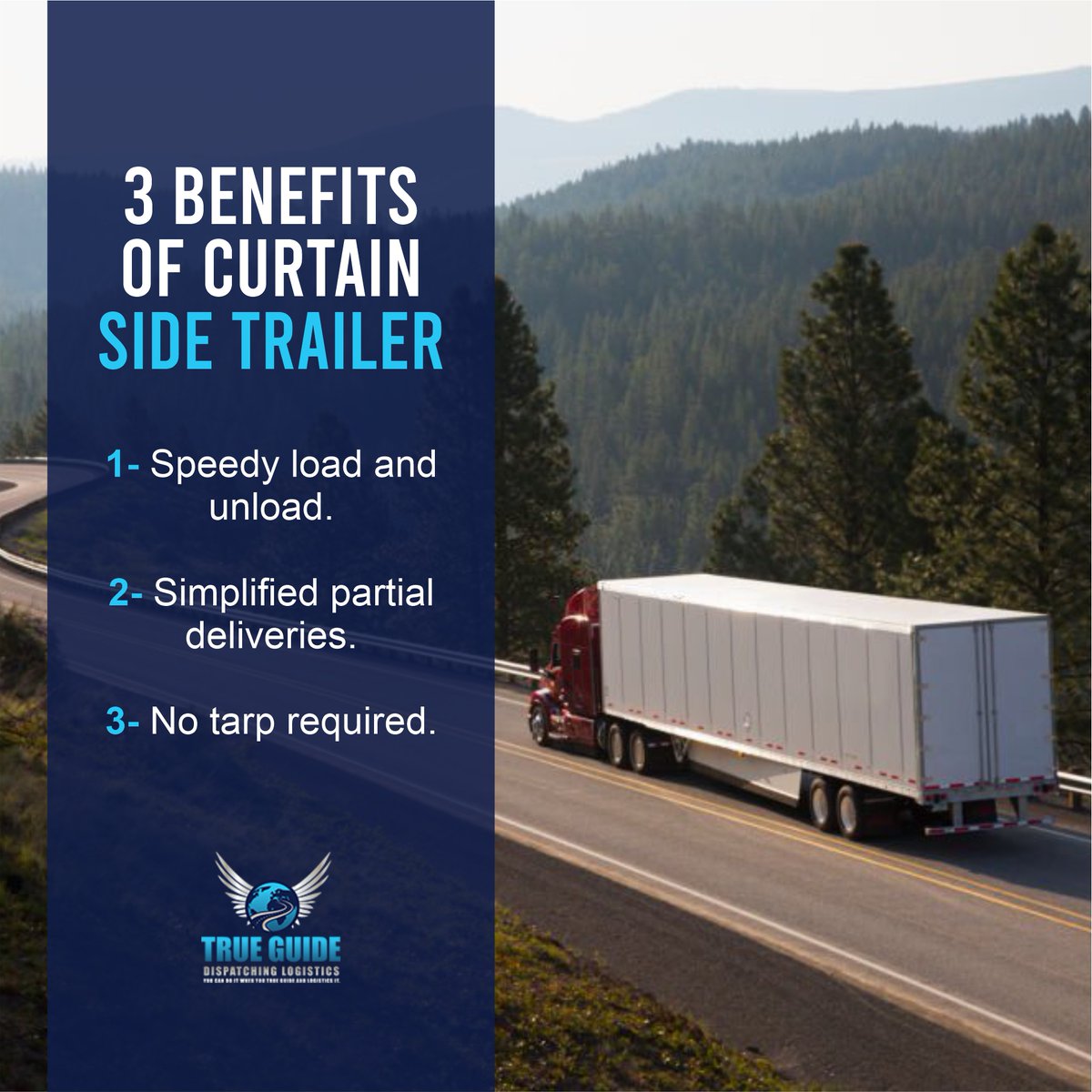 GuideLogistics's tweet photo. Speedy load and unload. Once the curtains are pulled back, the trailer can be accessed from both sides as well as the rear door by multiple forklifts simultaneously.
--
๐ https://t.co/G5q1M8Si1d
.
#trueguidelogistics #OTR #Dispatchservices #Truckdrivers #Dispatcher #Poweronly https://t.co/VxIaYB9PoA