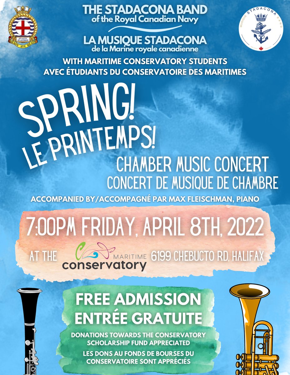 familyfunyhz's tweet photo. The Maritime Conservatory of Performing Arts will be hosting a unique concert featuring members of The Stadacona Band, this Friday evening.
https://t.co/pc8txbBU7Z https://t.co/bUY3pKUnti