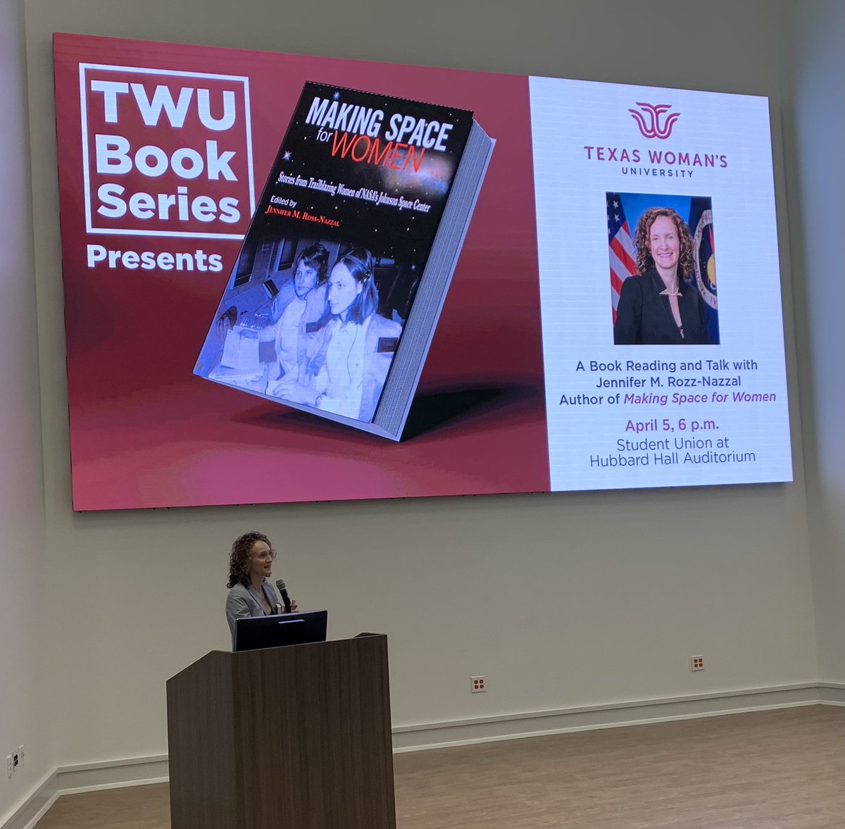 Great evening to celebrate the first volume of TWU’s Book Series—Making Space for Women—with editor Dr. Jennifer  Rozz-Nazal!