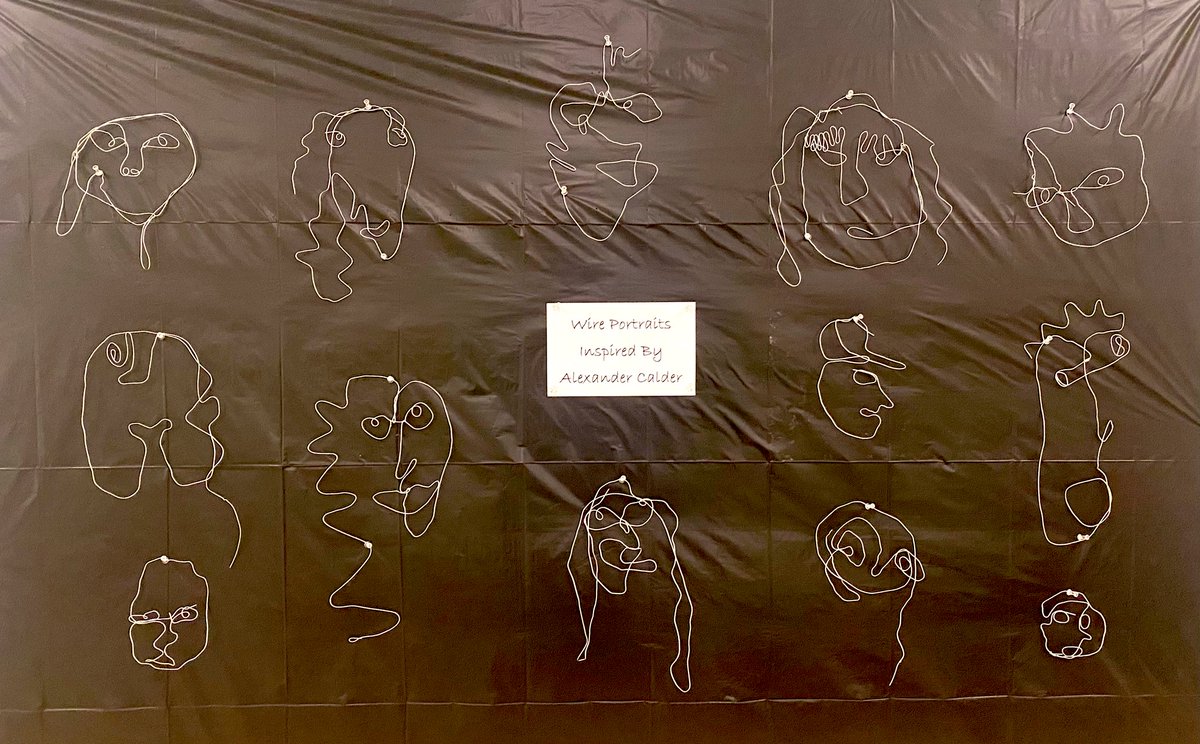 Brasil_E123's tweet image. Ss inspired by the artist #AlexanderCalder twisted and bent wire while showing resilience sculpting their self-portraits using only one continuous line. I think they look fantastic!! #wireart #continuouslineart #soproud @HCDSB_StFrancis