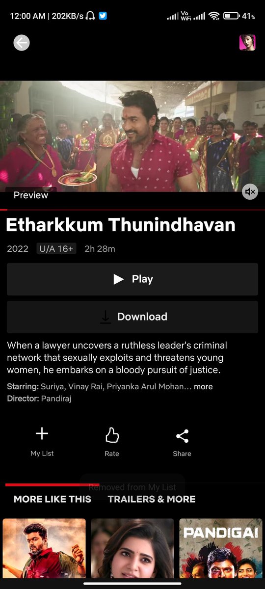 Dineshm410's tweet photo. Finally #EtharkkumThunindhavan on ott @NetflixIndia ..
#BlockbusterET🔥🗡️ https://t.co/yxoikQGTNL