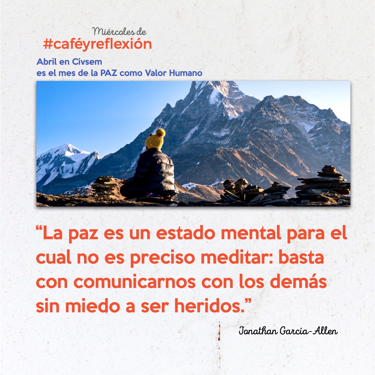 civsem's tweet photo. Miércoles de reflexión...En días donde la guerra y el conflicto está tan presente. ¿Cómo logras estar en paz contigo mismo/a? https://t.co/uryiYQLDKe