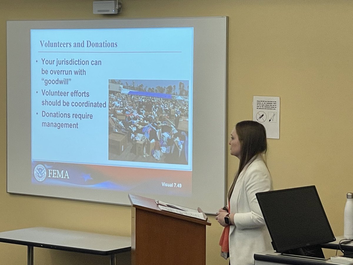 Unit 7 - Transition to Recovery - Day 3 of the MD-IMT EOC Support Academy.  Maria Bernadzikowski MD-IMT Planning Section and Howard County OEM Deputy Director.  Making it look easy!!!