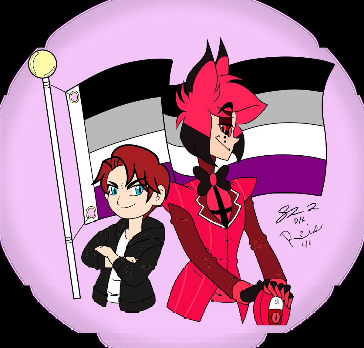 ChatStories3's tweet photo. Happy Asexual Day from Reis and Alastor! Proud to represent!

#ChatStories #SherryandReisy #Hazbinhotel #hazbinhotelart #alastor #alastorhazbinhotel #asexual #asexualday #hazbinhotelalastor #radiodemon #hazbinhotelrelated #hazbinhotelfanart #hazbinhotelfandom #asexualweek https://t.co/yIHWPJYJAY