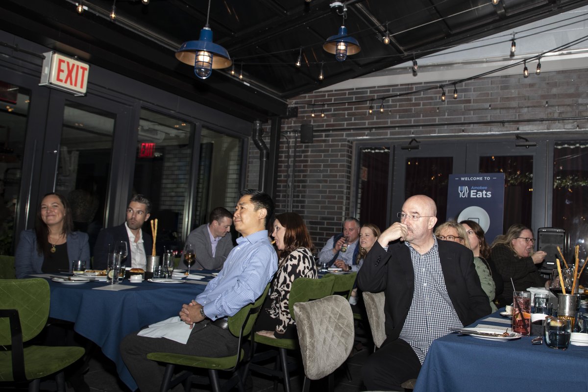 JackBamberger's tweet photo. We recently hosted an invite only “Amobee Eats” dinner in NYC with 30 industry leaders — an intimate "dinner with friends" w/Lisa Mann, former PepsiCo/KIND/Mondelez exec who lead an amazing industry convo. We're planning to host more of these dinners. Next stop Chicago! #adtech https://t.co/vG8cvDdZYD
