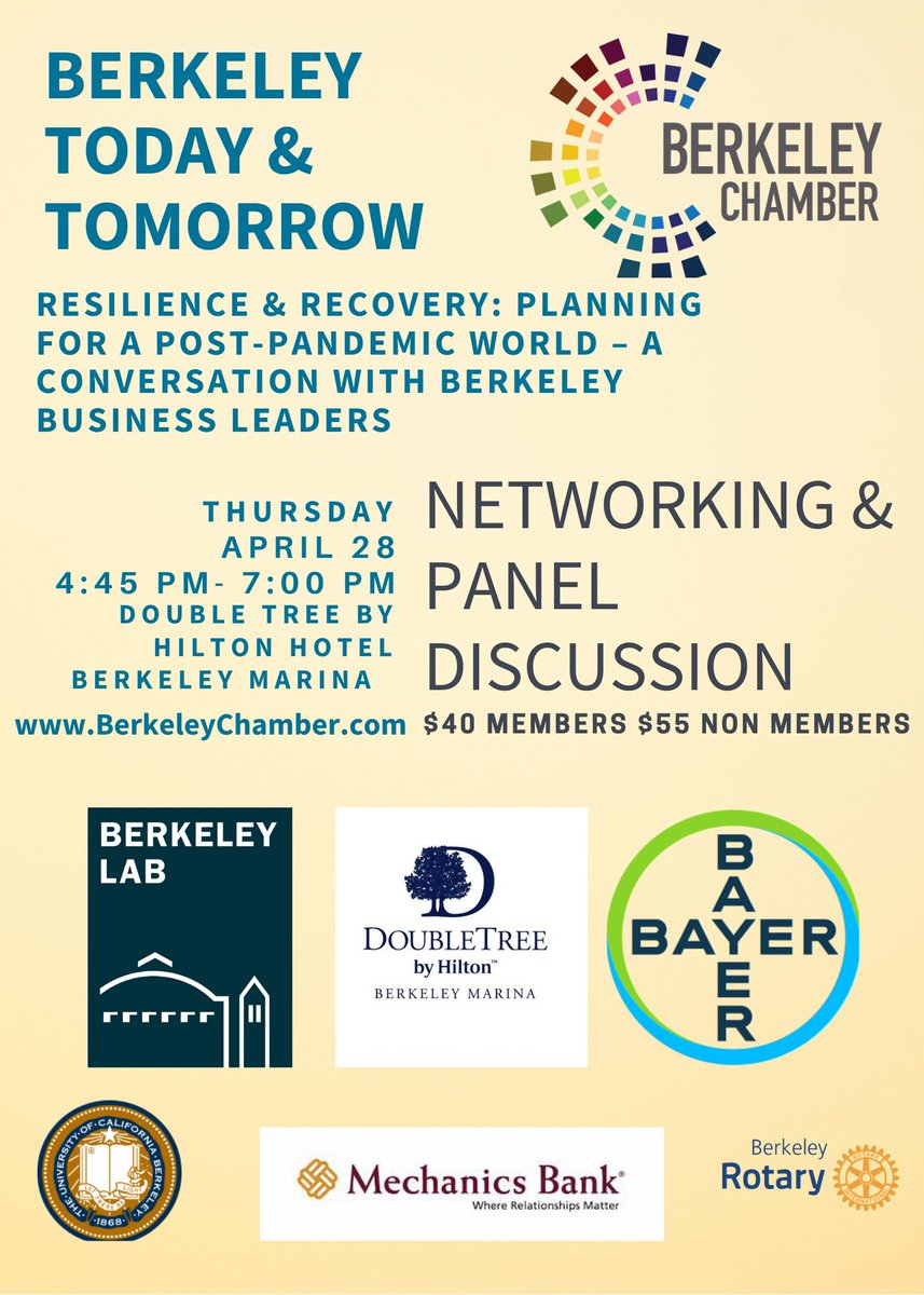 weBerkeley's tweet image. Tickets on sale NOW! berkeleychamber.com/todaytomorrow.…