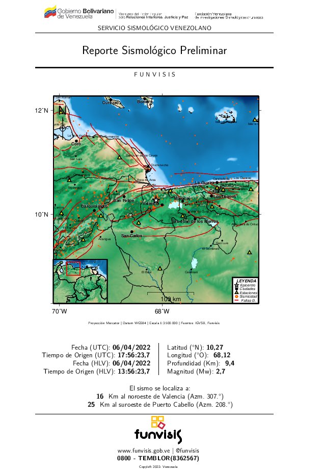 Tres sismos se registraron en la ciudad de Valencia este miércoles