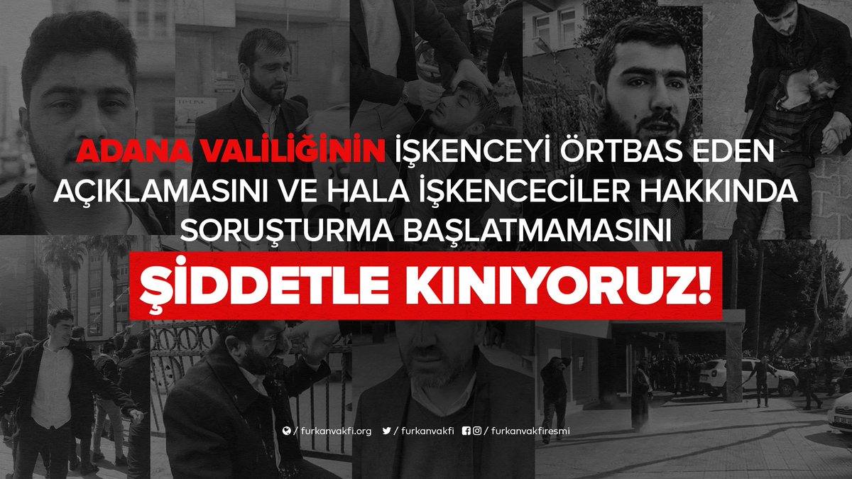 MedyaFurkan's tweet photo. ADANA VALİLİĞİNİN İŞKENCEYİ ÖRTBAS EDEN AÇIKLAMASINI VE İŞKENCECİLER HAKKINDA HALÂ SORUŞTURMA BAŞLATMAMIŞ OLMASINI ŞİDDETLE KINIYORUZ!

Adana'da yaşanan polis işkencesinin üzerinden tam 17 gün geçti! 

AdanaValisi Göreve
#AdanaEmniyeti https://t.co/o2SMHe2B4o