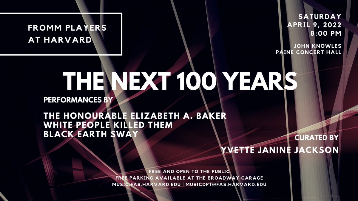 YvetteJJackson's tweet photo. April 9 is the live debut of @raven_chacon @MarshallTrammel and John Dieterich in White People Killed Them; The Honourable @EBakerMusic solo set; and Nicole Mitchell's Black Earth SWAY with Jovia Armstrong, @cocoelysses and @aglombre https://t.co/FvjFSBlb6y