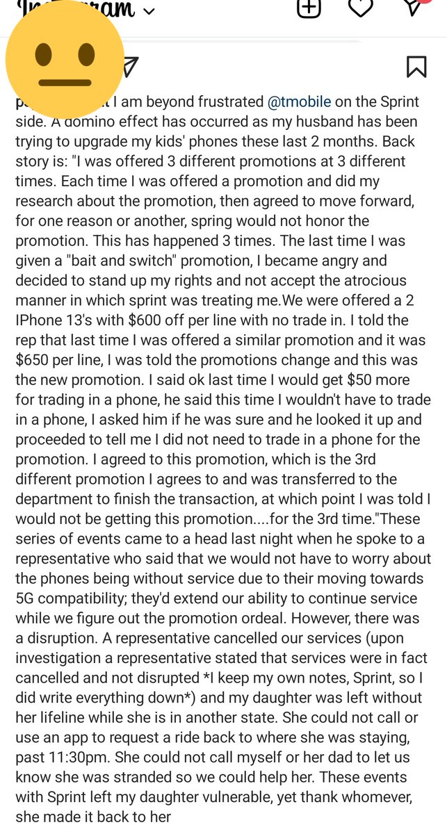 PsychoStudent84's tweet photo. I am beyond frustrated with the lack of care regarding the situation my child was put in and the continual transition to "here's a shiny object to distract you" let's talk about promotions, redirect. @TMobile https://t.co/JES4NB299o