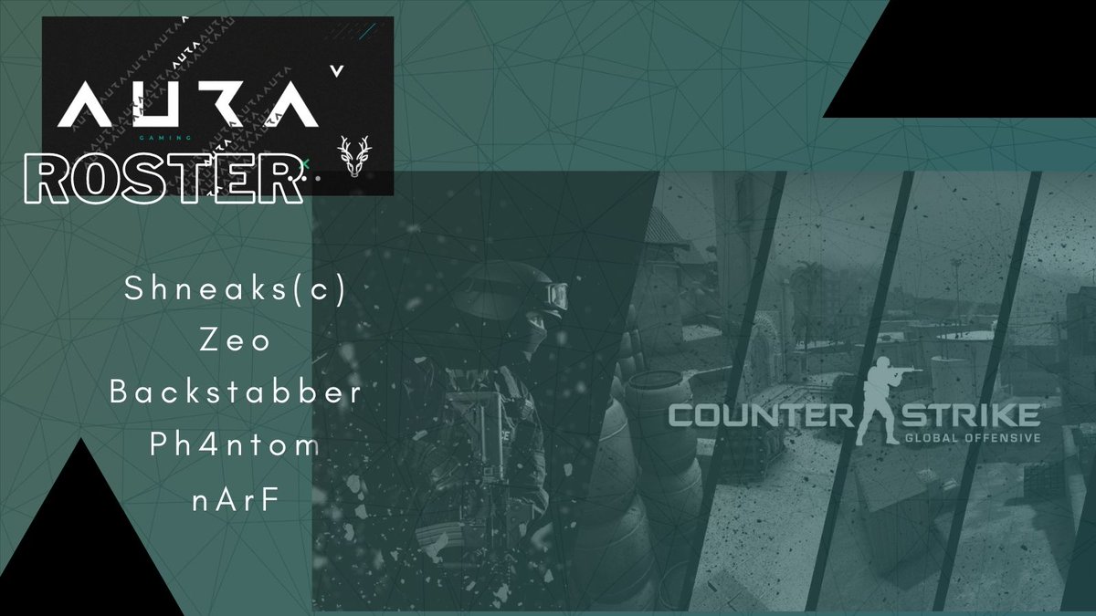 >>NEW ROSTER<<
The <a href="/auragamingza/">auRa Gaming</a> is proud to announce a new roster for #CSGO. We look forward to see their progression in both <a href="/ESEA/">ESEA League</a> and <a href="/VSGamingWorld/">Telkom VS Gaming</a>. 

#mgo #gaming #esports #csgo #vsgaming #esea #auragaming #fps #roster #new #2022