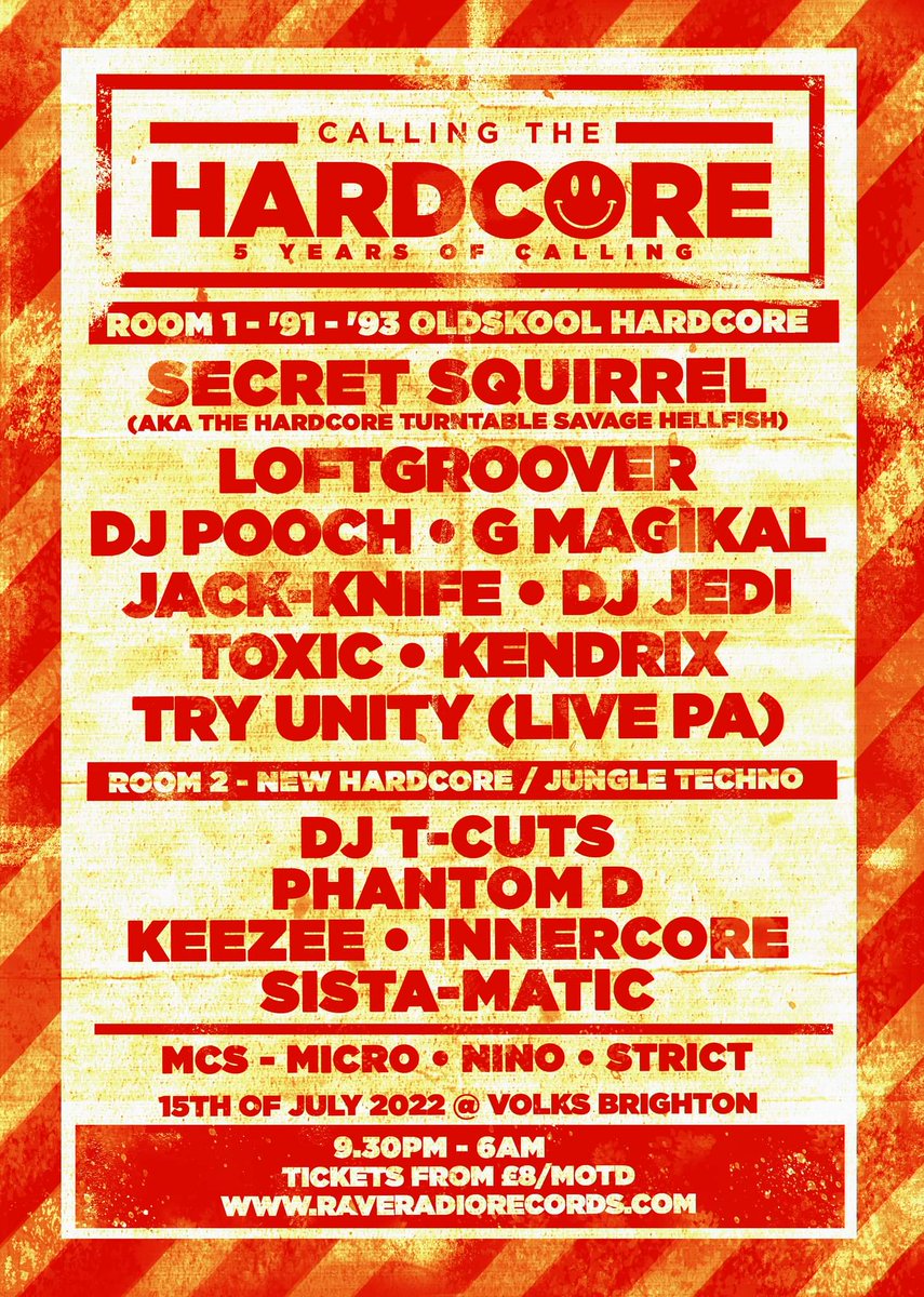 Put your sunnies 😎 on to read this one! The official Calling The Hardcore #009 (5 Years of Calling) poster for our summer edition.....Celebrating 5 years of Calling The Hardcore....💥💥💥💥💥
Early bird tickets are getting rinsed from raveradiorecords.com #hardcore #rave