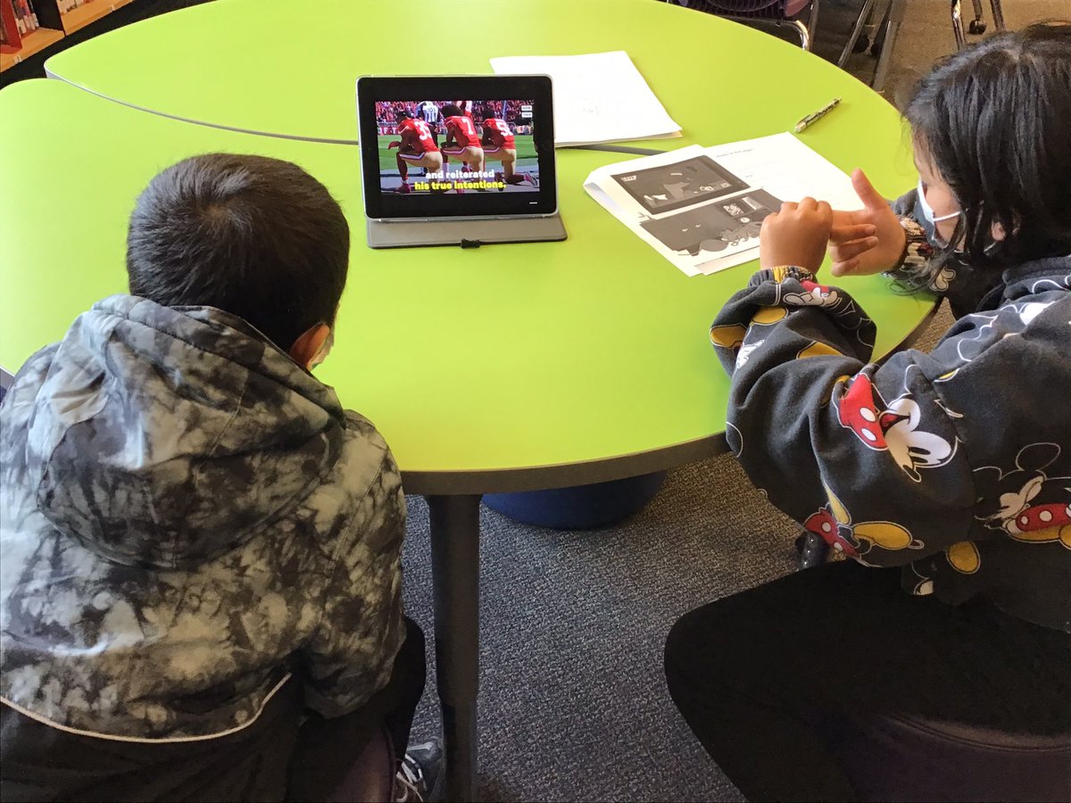 Inspired by Peaceful Fights for Equal Rights, students researched peaceful protests and protest symbols. We had so much fun dissecting the words and images of this book. @RobSandersWrite <a href="/jaredschorr/">Jared Andrew Schorr</a> #sd36learn #sd36tl