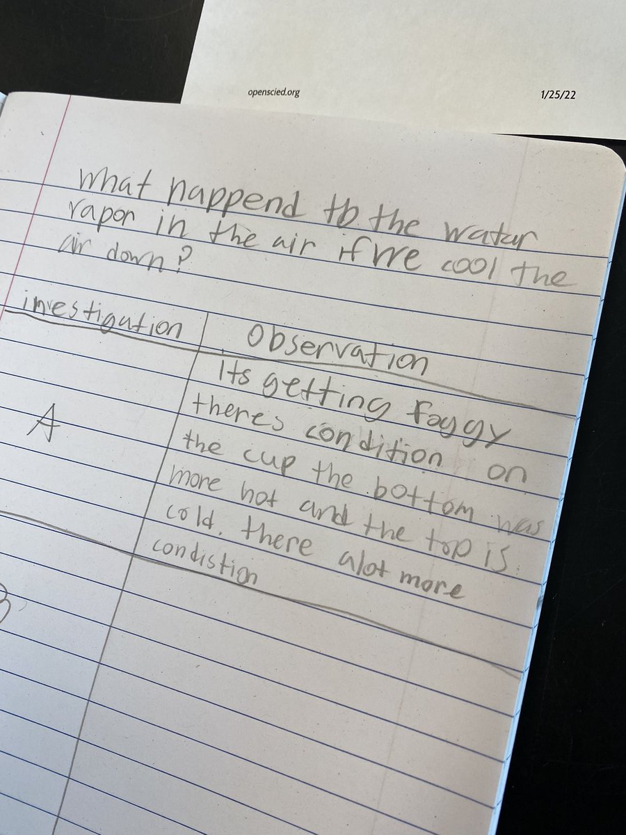 MrsEtense's tweet photo. What happens to the water vapor in the air if the air cools down? @OpenSciEd 6.3 @NGSS_tweeps @MrsCEastShore @MrsSTEMilford #6thgradescientists #waterdropletcollisions #investigations https://t.co/pHPS3EA4l5