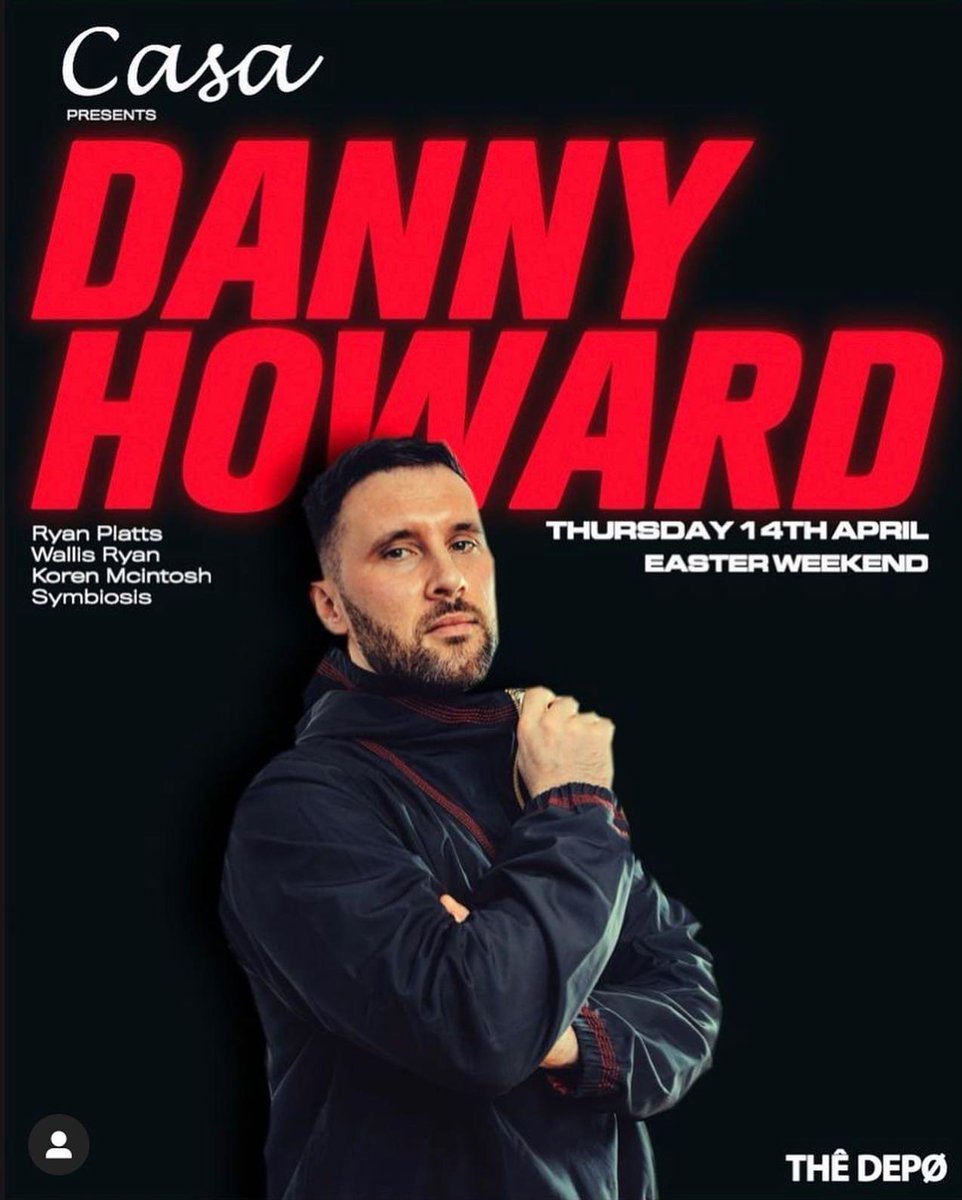Excited to announce that we will be on the line up for Casa at the Depo with the legendary <a href="/dannyhowarddj/">Danny Howard</a> this Easter weekend on Thursday the 14th! We cannot wait for this! See you there!