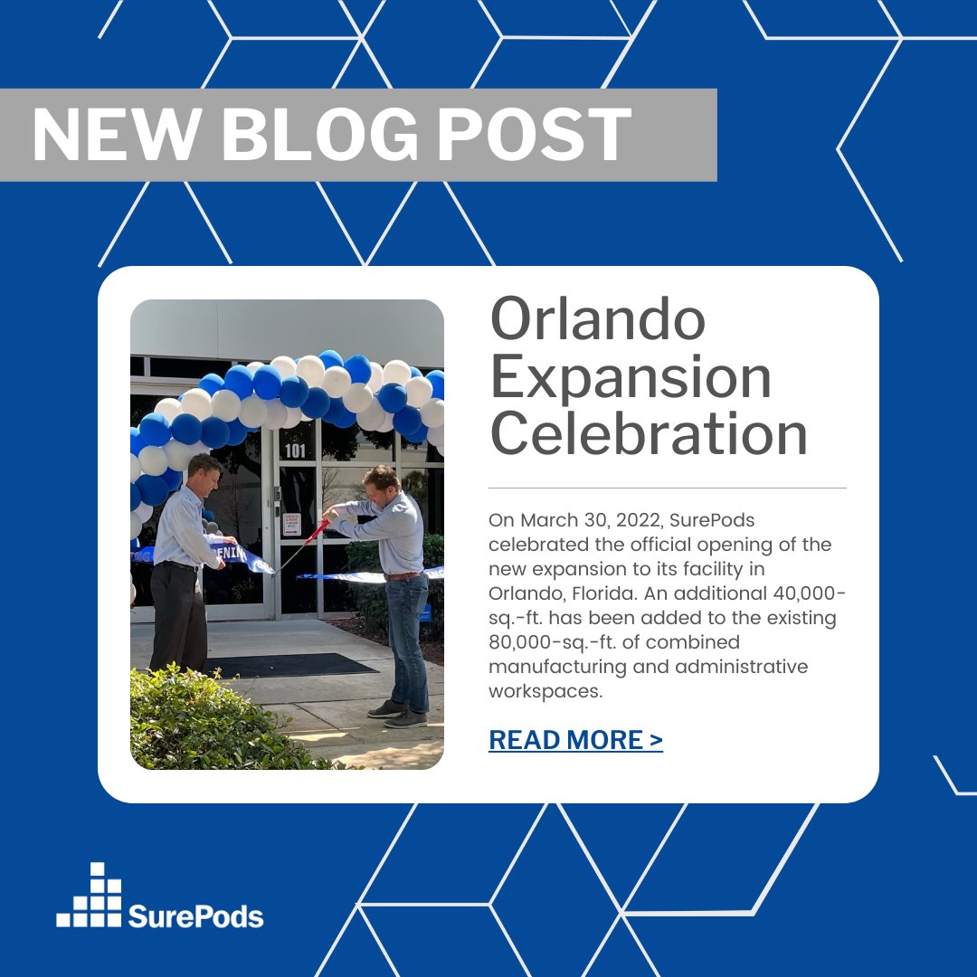 surepods's tweet photo. On March 30, 2022, SurePods celebrated the official opening of the new expansion to its facility in Orlando, Florida. READ MORE > https://t.co/eFxnpu5shs

#surepods #prefab #orlando #surepodseast #construction #bathroom #pod #manufacturing #celebrate #prefabrication https://t.co/2Za05vOqfc