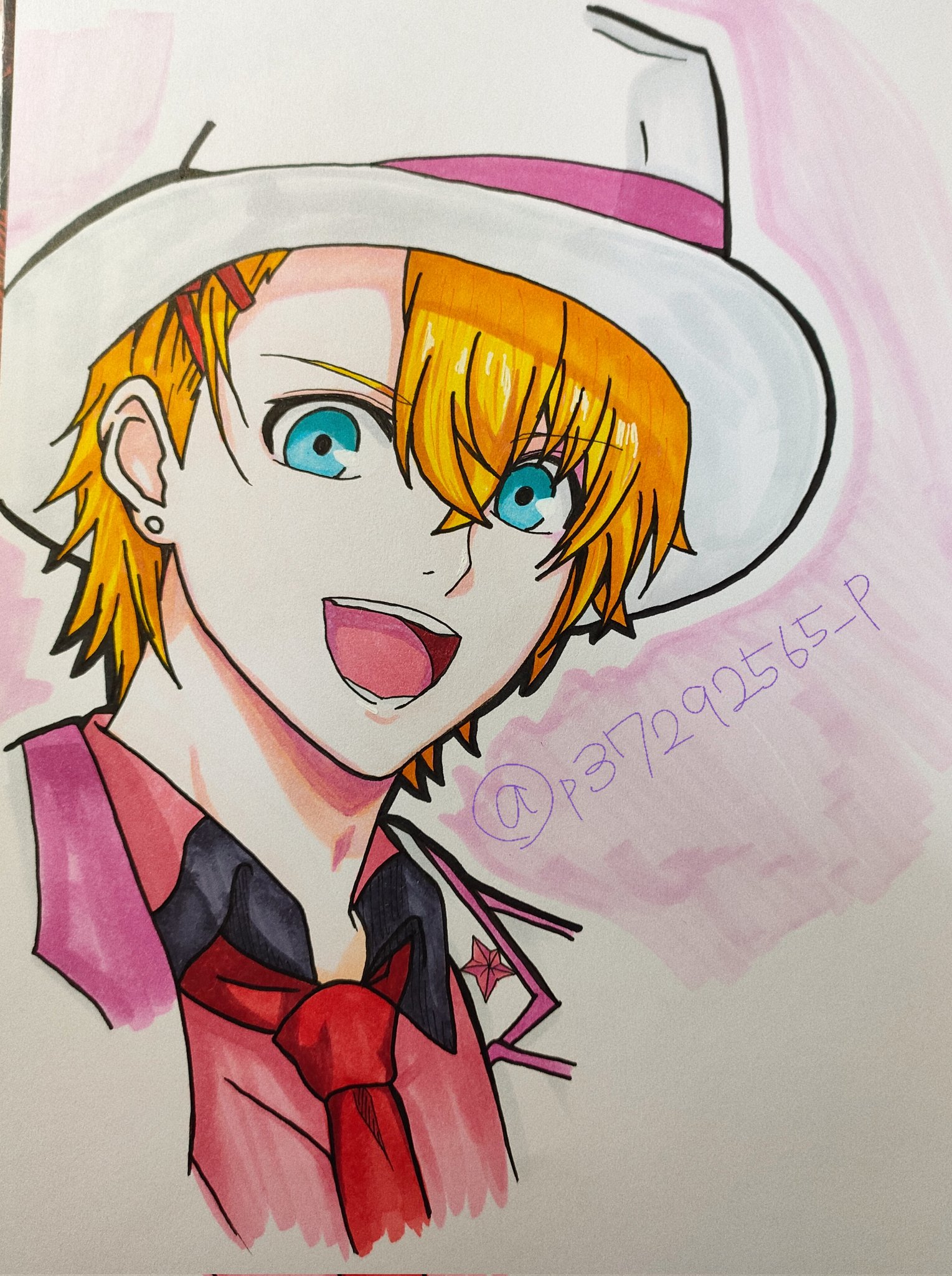 黒影研魔 ｺｯｸﾘ 来栖翔くん描きました アナログイラスト アナログ絵 イラスト練習中 イラスト うたプリ好きさんと繋がりたい 来栖翔 コピックイラスト T Co Koam1pyjau Twitter