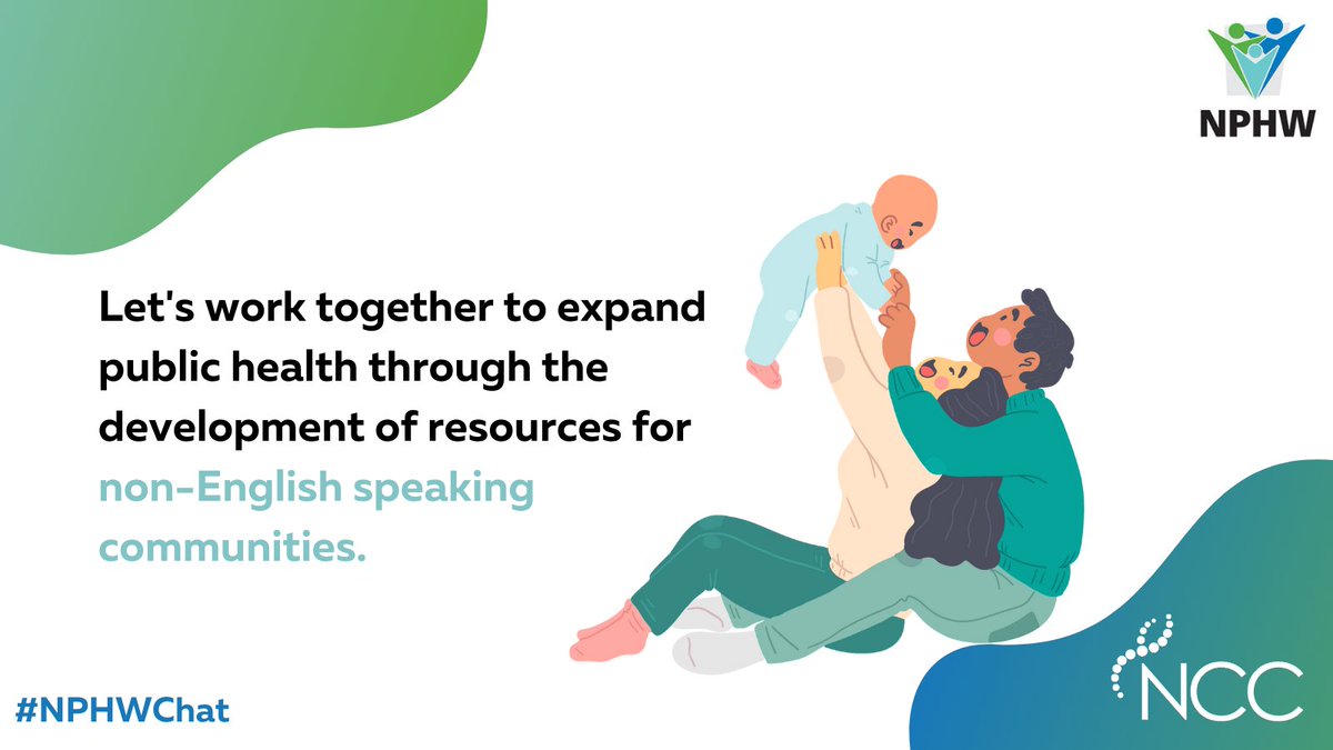 NCCRCG's tweet photo. A8 Public health can be expanded by continuing to develop and utilize resources and services for non-English speaking populations. Education and resources can help improve health literacy within these communities and thus a healthier life. #NPHWChat https://t.co/v3Vh2x3owx