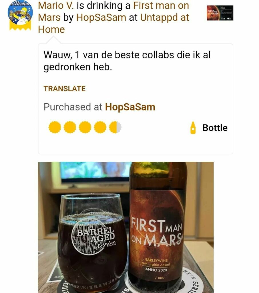 HopSaSam's tweet photo. ๐ช๐ป First man on Mars ๐๐ช
Een barley wine van 13,4% alc. met rum en rozijnen!
๐คฉ
#HopSaSam #nieuwproject #firstmanonmars #brouwerijdemeester #barleypete #rum #rozijnen #superhighgravity #beer #beers #belgium #craftbeer #beerstagram #beersofinstagram #beerlovers #beergeeks #collโฆ https://t.co/U28qdP5Tdy