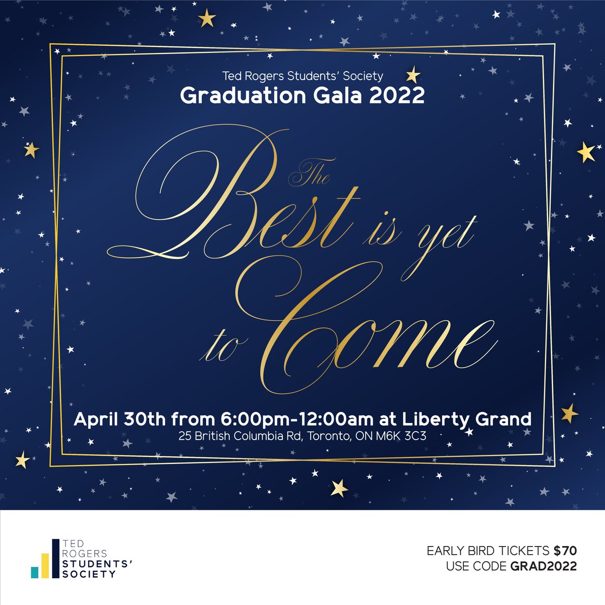Attention, graduates! 🎓 The announcement you’ve all been waiting for...Grad Gala 2022!
 
Tickets are now available for a special early bird price!