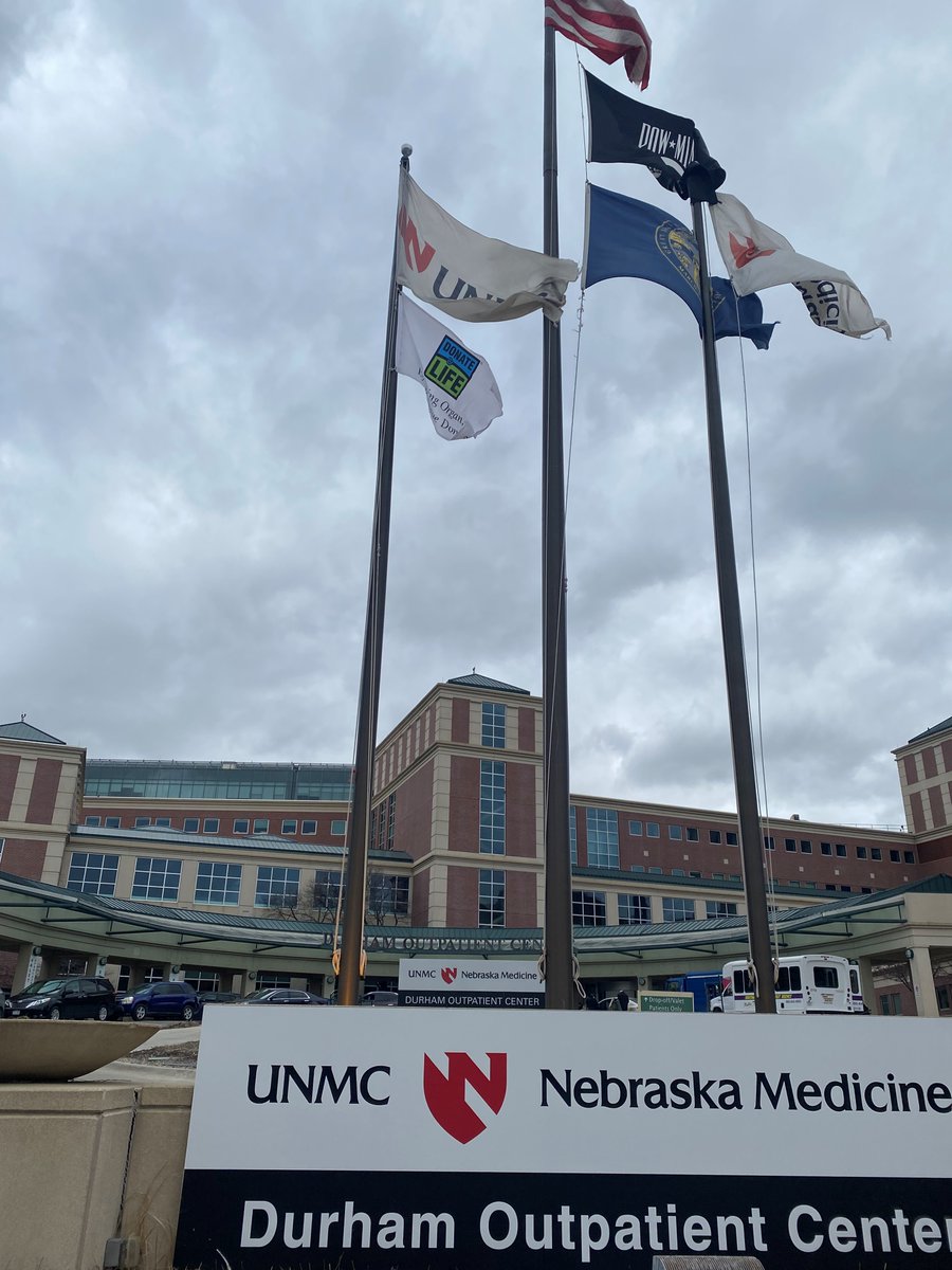 NebraskaMed's tweet photo. Members of our Transplant Department raised the Donate Life flag today in honor of National Donate Life Month.

@LiveOnNebraska can walk you through the registration process to help the more than 100,000 people in the U.S. waiting for a transplant: https://t.co/6TH2p3Z8Ak https://t.co/5sekwpXlgu