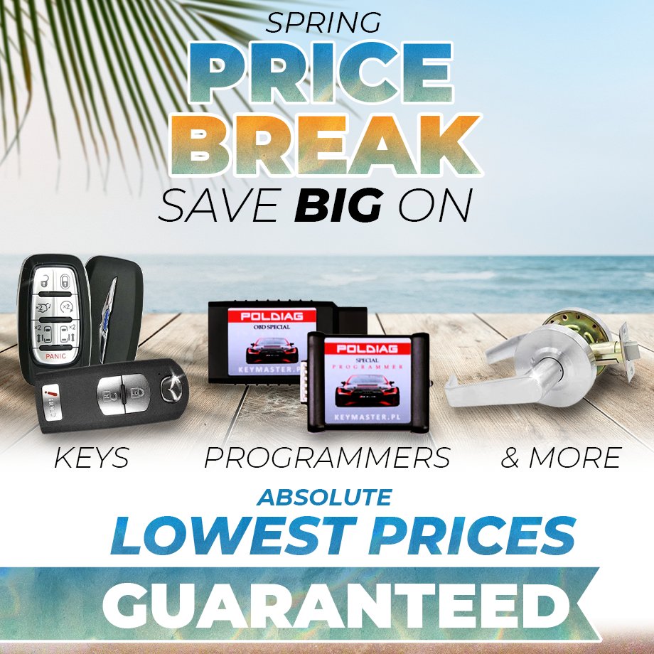 UHSHardware's tweet photo. 😎 Spring PRICE Break! 🌴
https://t.co/F0QoxsqpGG
Save BIG On Smart Keys, Programmers, Door Hardware and MORE! Find Out Why UHS, ALWAYS Has the Absolute Lowest Price GUARANTEED!

#springsavings #wednesdaysale #doorhardware #pricebreak #keyprogrammers #carremotes #smartkeys https://t.co/BTRTUNH3vN