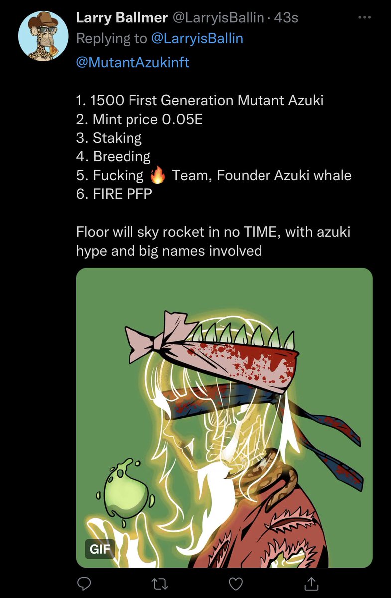 SH13LDS7's tweet photo. Mutant Azuki still Minting and now they are at 33 $ETH 😫 - The #RugPullMafia keeps winning by fooling the #NFTCommunity - Feel so sorry for all the innocent naïve people who fell for this Crap #MutantAzuki https://t.co/rNKq7QvgZp
