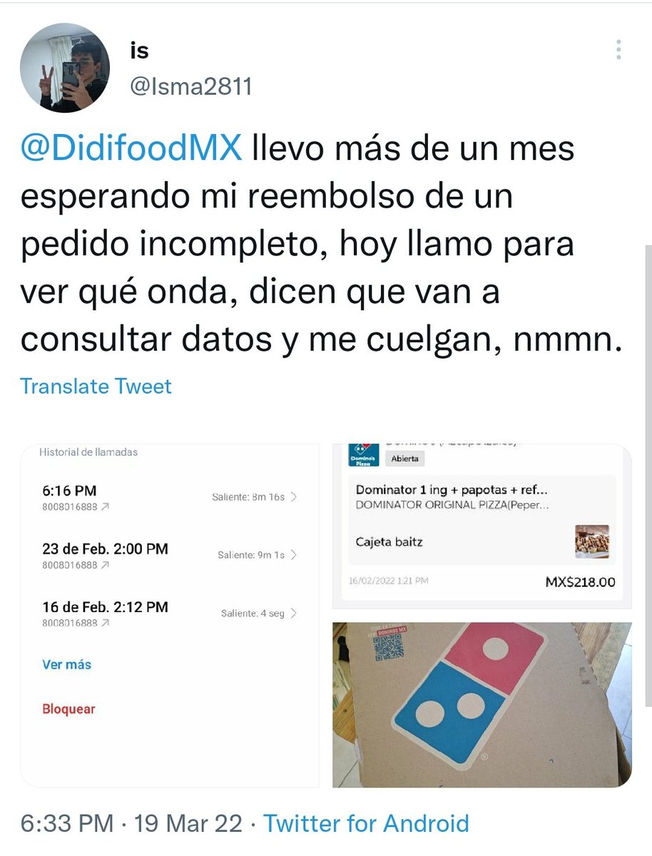 Isma2811's tweet photo. @DidifoodMX 2 meses y 20 días esperando a que me reembolsen mi dinero. Si me van a enviar mi comprobante o qué? No ha llegado nada a mi correo. https://t.co/vjCQhfS42s