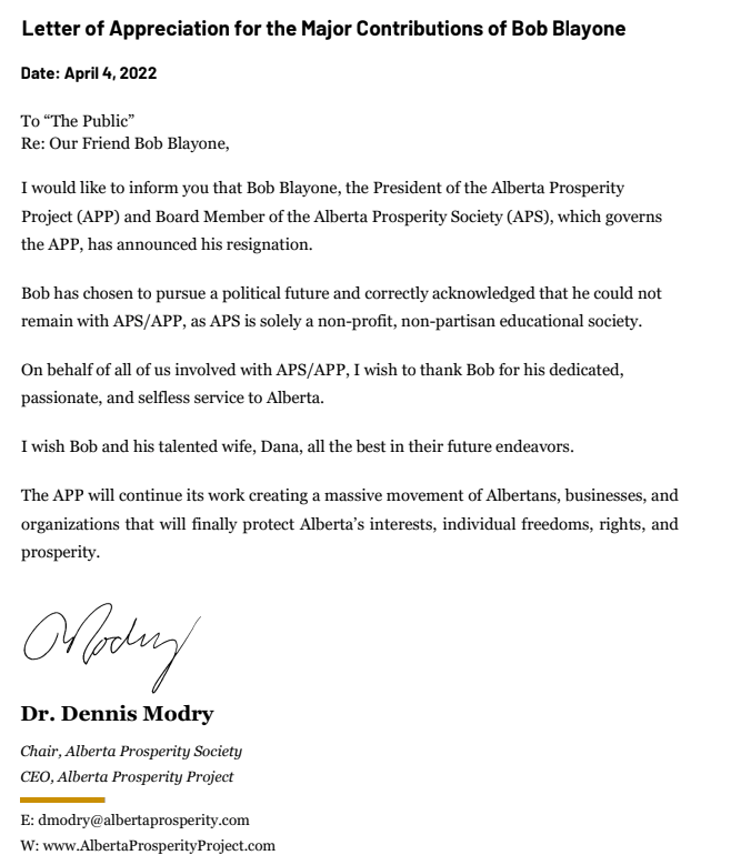 ABProsperityPrj's tweet photo. 📣 **Important Announcement** 📣
Letter of Appreciation for the Major Contributions of Bob Blayone.
#Alberta #APP #APPUpdate #APPLeadership #Changeiscoming #BetterAlberta #FutureofAlberta https://t.co/byHcrPyq2F