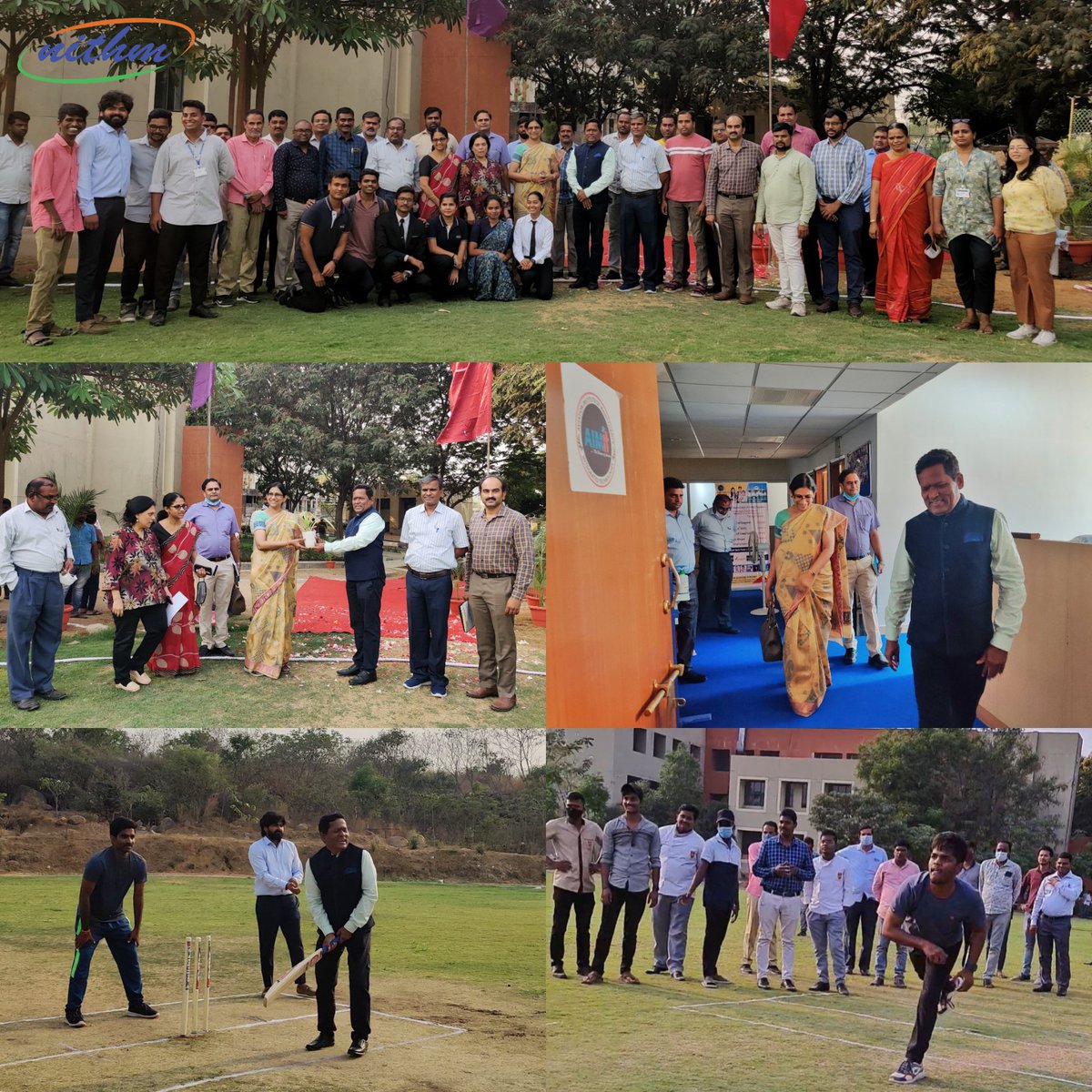 NITHMofficial's tweet photo. NITHM Director Dr. S. Chinnam Reddy welcomed the Chief Guest Smt. A Vani Prasad, IAS presently Principal Secretary to #Telangana State &amp; also the DG of #EPTRI, formally inaugurated the #CricketGround thereafter both the Chief Guest &amp; Director of #NITHM planted samplings. https://t.co/BAWUrV1DT8