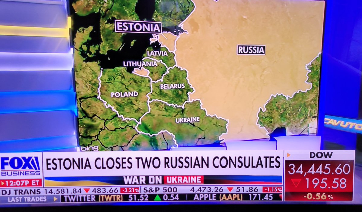 LiisPrikk's tweet photo. Dear @FoxBusiness, please correct your maps that show Estonia as part of Russian Federation.
Especially - when you invite ๐ช๐ชAmbassador to the ๐บ๐ฒ @kprikk to give an interview.
Thanks! https://t.co/HW7ZWuBZ9K