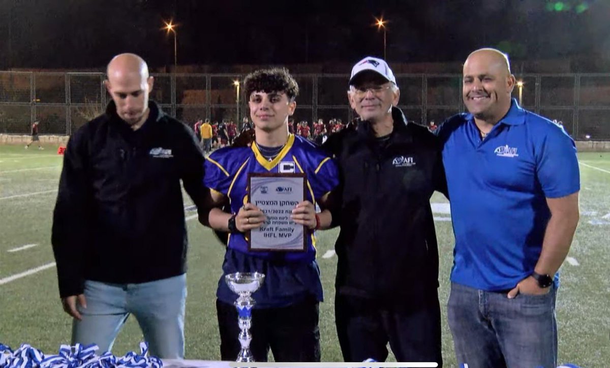 NoamMelul's tweet photo. Honored to be awarded the Israeli High School Football League MVP, couldn’t have done it without my awesome coach and teammates https://t.co/g0GmLlrIb4