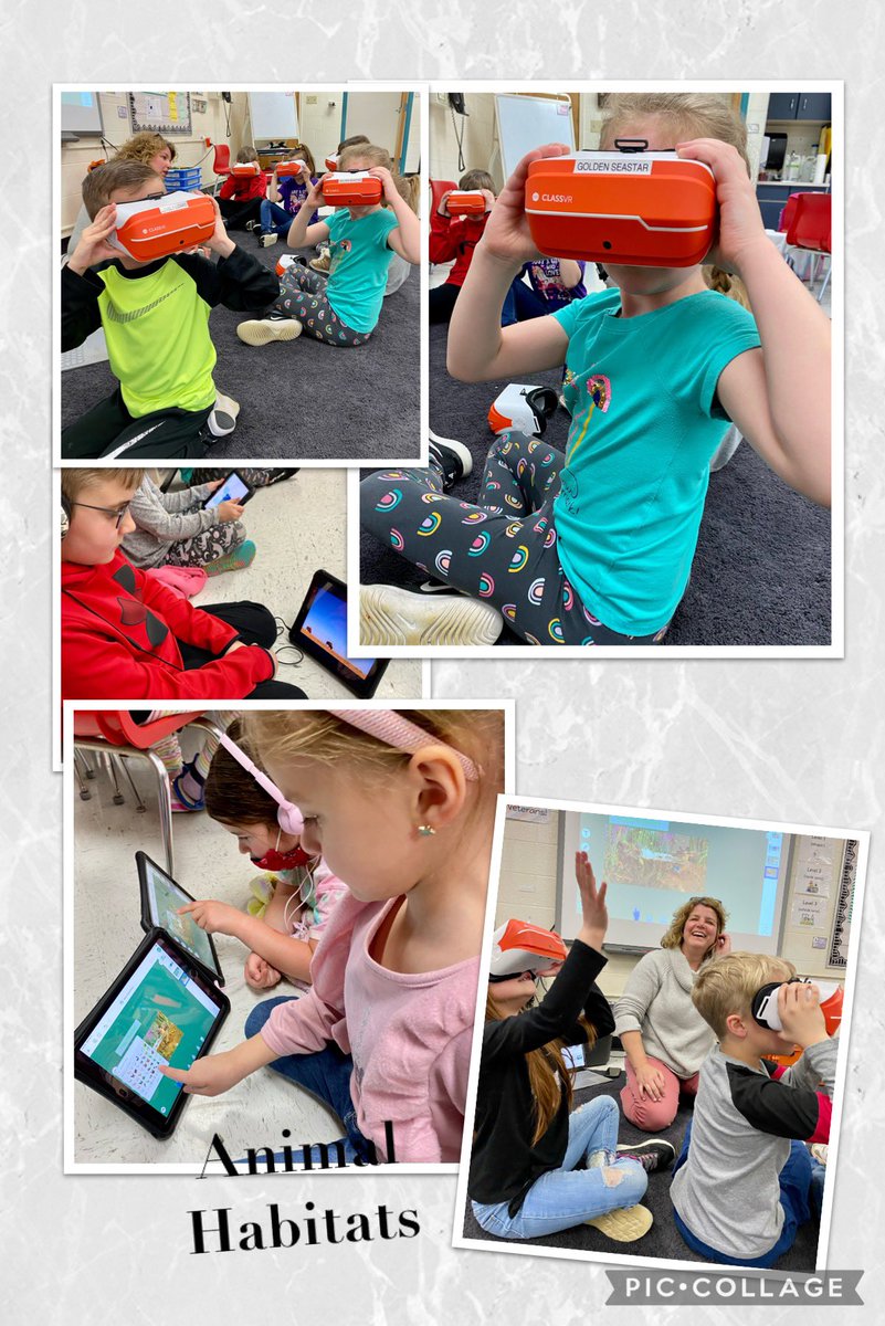 MonroeStock1's tweet photo. 🚨 ✈️ TRAVEL ALERT ✈️ 🚨 

Huge day @NREVSD_Monroe first grade as students traveled the world via #VirtualReality and @Seesaw with co-pilot @kerrydaus!

Students used these experiences to reinforce and grow their understanding of animal habitats! 🐆 🌾 🌎 

#WeareNR https://t.co/AKGOrkOaN4