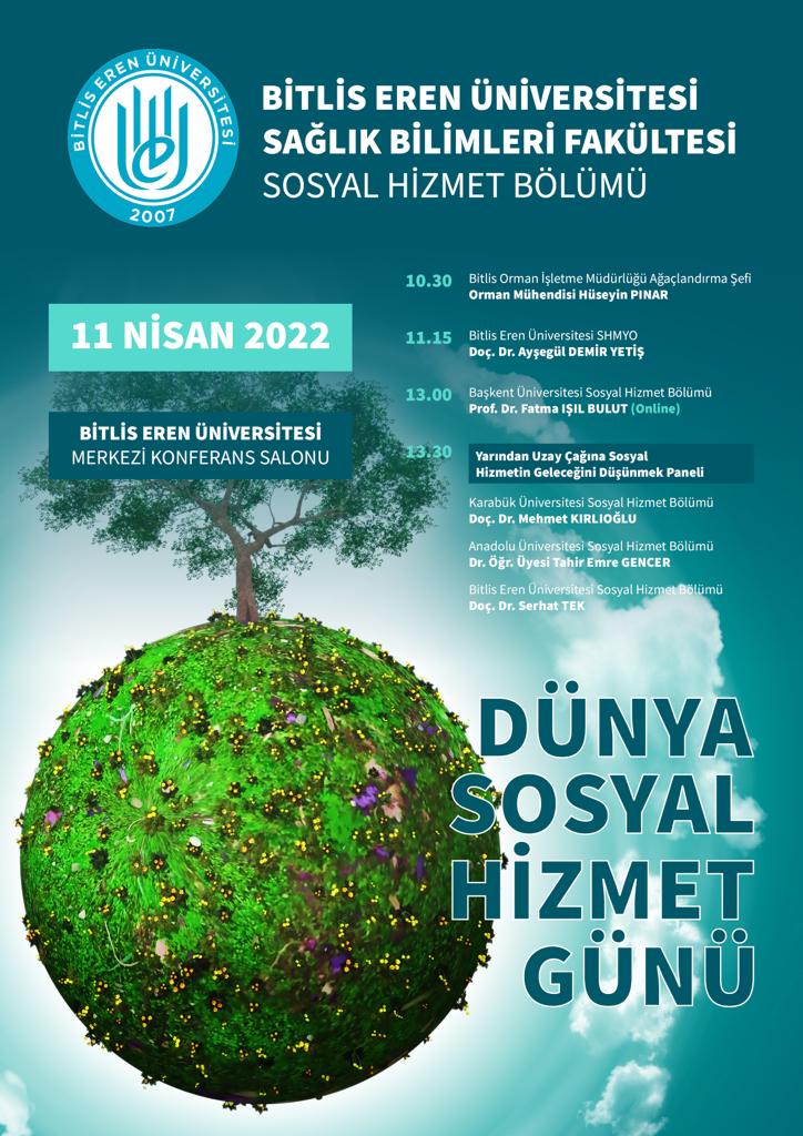 Olumsuz hava koşulları nedeniyle ertelenen Dünya Sosyal Günü etkinliğimize hepiniz davetlisiniz. 11 Nisan 2022

#Beu #socialworker #bitliserenüniversitesi #ubuntu