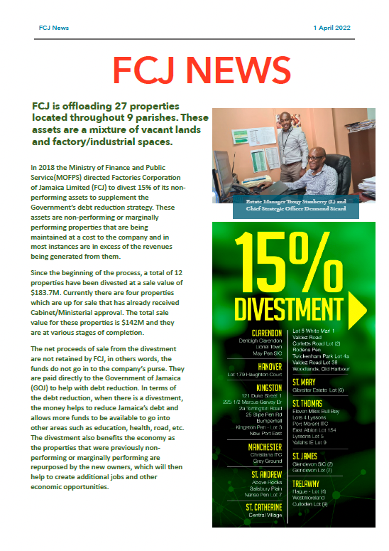 FactoriesCorp's tweet photo. FCJ NEWS - 15% DIVESTMENT AND THE ESTATE DEPARTMENT - https://t.co/oNAhTezNoj https://t.co/nlBZb9rLrs