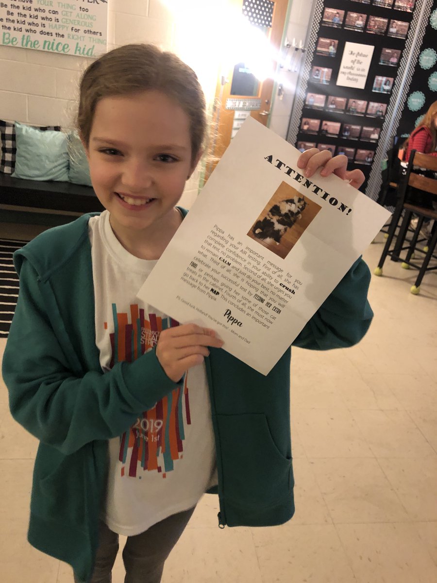 KatieRenners's tweet photo. Day #1 of state testing started off AMAZING as the kids were surprised with letters of encouragement from their parents. I love this simple act every year and their excitement was so great to see! #MIStrong #InfinityMI #MasonMoment https://t.co/XuyRBigWqv