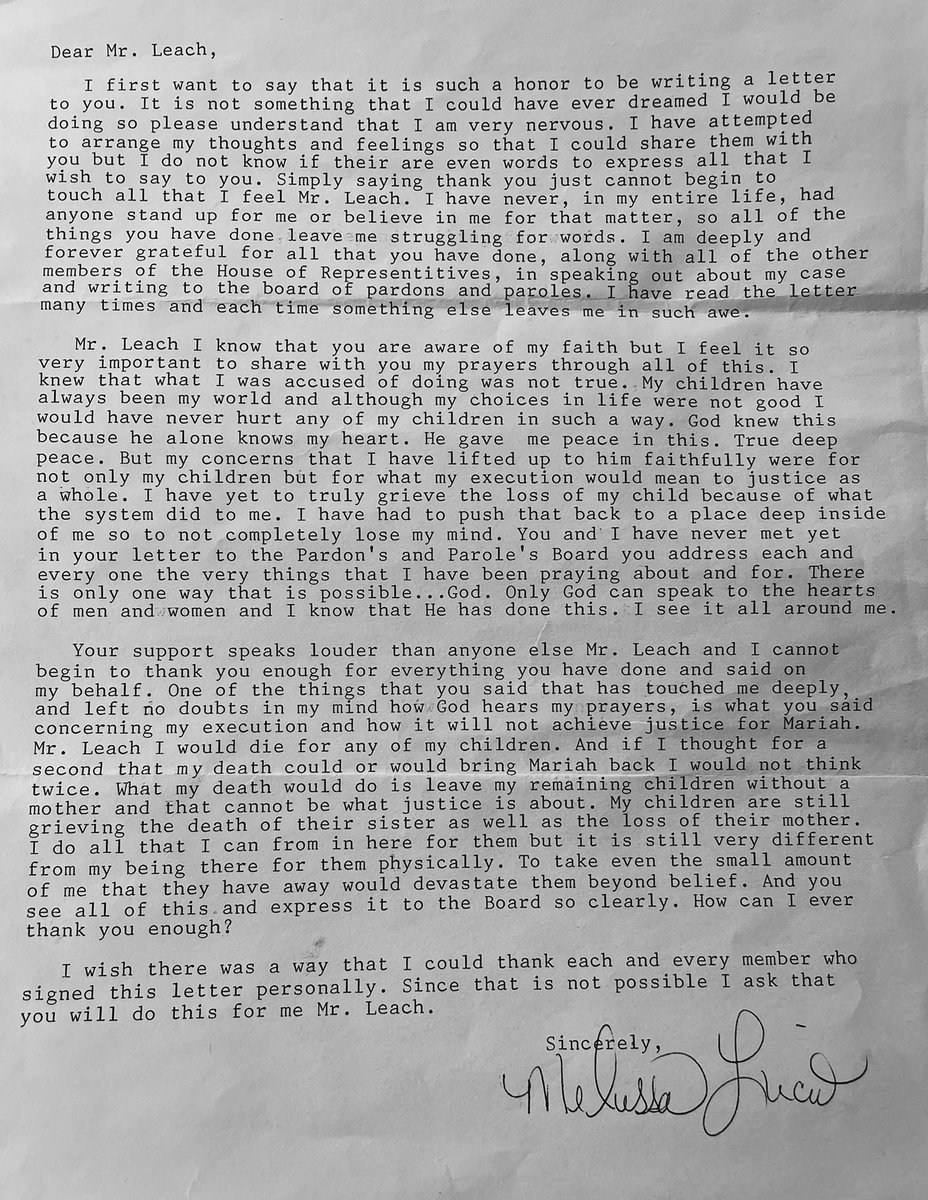 Justice matters. 
Mercy matters. 
She matters.

We have three weeks to save the life of #MelissaLucio &amp; we plan on doing everything we can between now and then to prevent this irreversible stain on the Lone Star State. 

I have great hope &amp; invite you to join the fight. 

#txlege