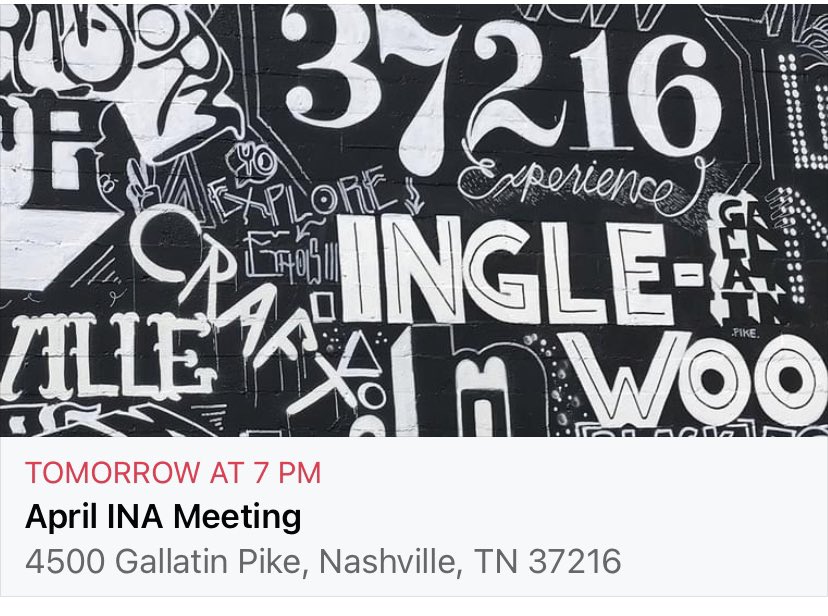 INA monthly meeting reminder. Tomorrow night (April 7 @ 7pm) This month we'll be hosting a Candidate Meet &amp; Greet where you'll have an opportunity to hear from and speak to candidates running in the upcoming primary elections. 
fb.me/e/1dVO4i2jY
#BringAFriend #GetInvolved